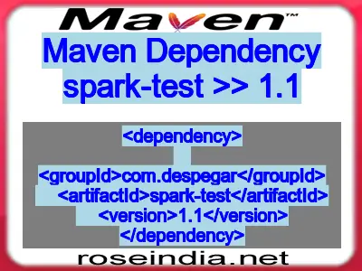 Maven dependency of spark-test version 1.1