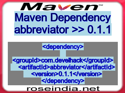 Maven dependency of abbreviator version 0.1.1