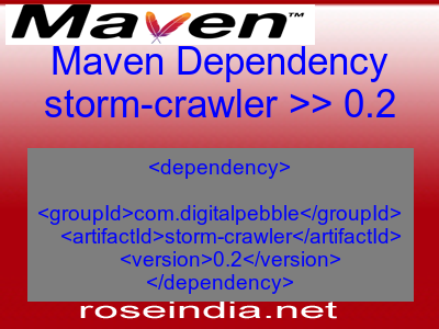 Maven dependency of storm-crawler version 0.2