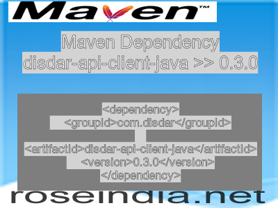 Maven dependency of disdar-api-client-java version 0.3.0