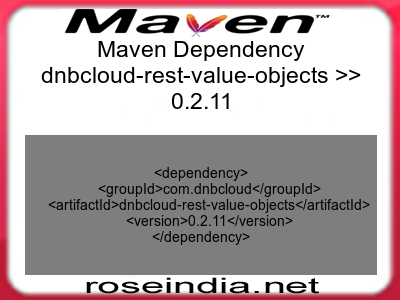 Maven dependency of dnbcloud-rest-value-objects version 0.2.11