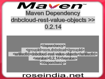 Maven dependency of dnbcloud-rest-value-objects version 0.2.14