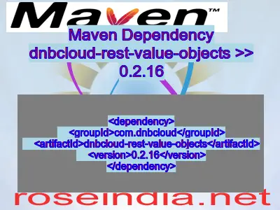 Maven dependency of dnbcloud-rest-value-objects version 0.2.16