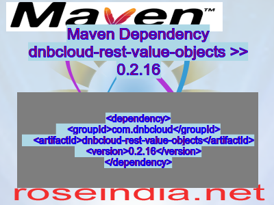 Maven dependency of dnbcloud-rest-value-objects version 0.2.16