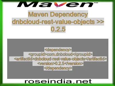 Maven dependency of dnbcloud-rest-value-objects version 0.2.5