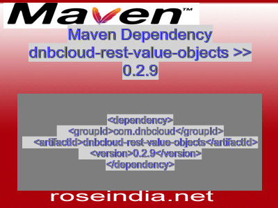 Maven dependency of dnbcloud-rest-value-objects version 0.2.9
