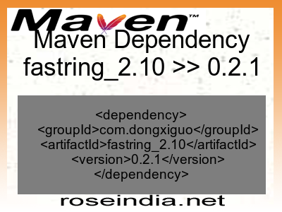 Maven dependency of fastring_2.10 version 0.2.1