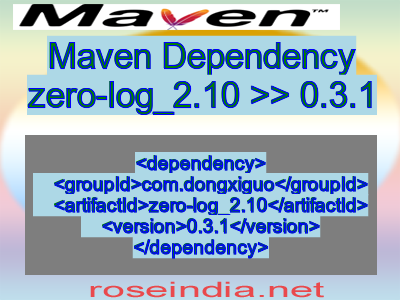 Maven dependency of zero-log_2.10 version 0.3.1