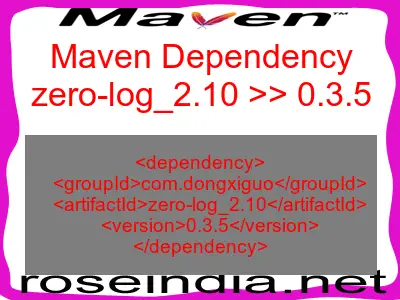 Maven dependency of zero-log_2.10 version 0.3.5