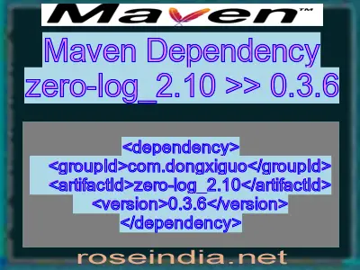 Maven dependency of zero-log_2.10 version 0.3.6