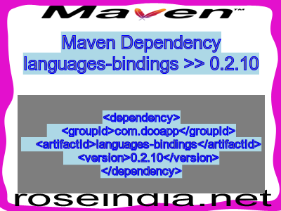 Maven dependency of languages-bindings version 0.2.10