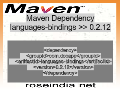 Maven dependency of languages-bindings version 0.2.12