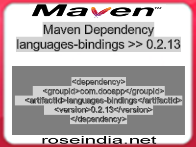 Maven dependency of languages-bindings version 0.2.13