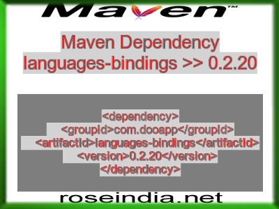 Maven dependency of languages-bindings version 0.2.20