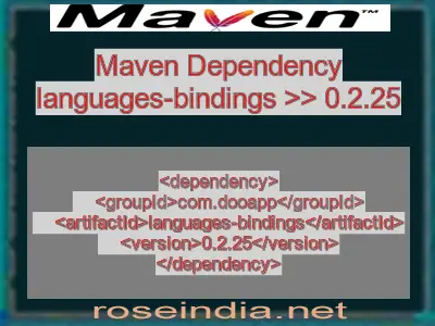 Maven dependency of languages-bindings version 0.2.25