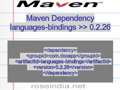 Maven dependency of languages-bindings version 0.2.26