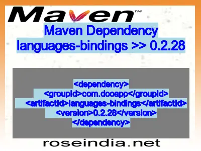 Maven dependency of languages-bindings version 0.2.28