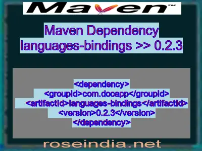 Maven dependency of languages-bindings version 0.2.3