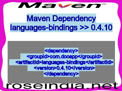 Maven dependency of languages-bindings version 0.4.10