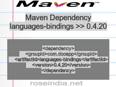 Maven dependency of languages-bindings version 0.4.20