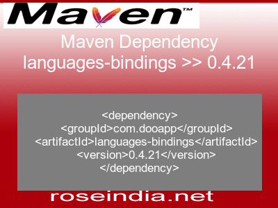 Maven dependency of languages-bindings version 0.4.21