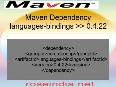 Maven dependency of languages-bindings version 0.4.22