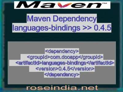 Maven dependency of languages-bindings version 0.4.5