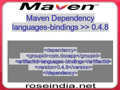 Maven dependency of languages-bindings version 0.4.8