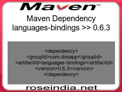 Maven dependency of languages-bindings version 0.6.3
