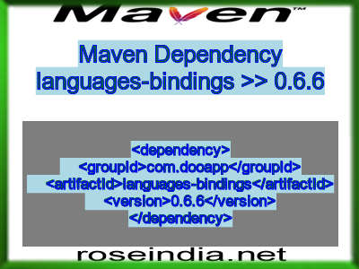 Maven dependency of languages-bindings version 0.6.6