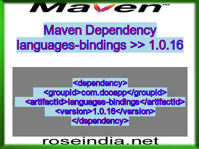 Maven dependency of languages-bindings version 1.0.16