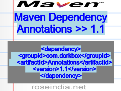 Maven dependency of Annotations version 1.1