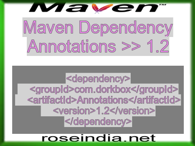 Maven dependency of Annotations version 1.2