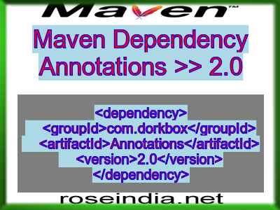 Maven dependency of Annotations version 2.0
