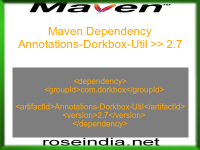 Maven dependency of Annotations-Dorkbox-Util version 2.7