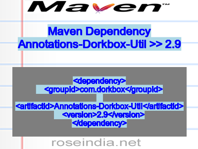 Maven dependency of Annotations-Dorkbox-Util version 2.9