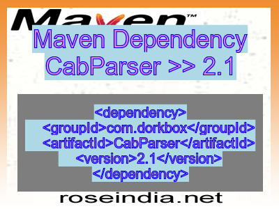Maven dependency of CabParser version 2.1