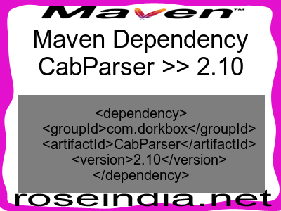 Maven dependency of CabParser version 2.10