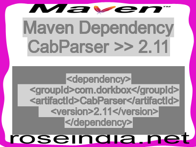 Maven dependency of CabParser version 2.11