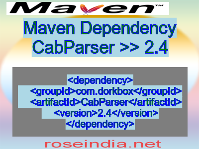 Maven dependency of CabParser version 2.4