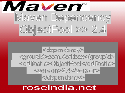 Maven dependency of ObjectPool version 2.4