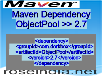 Maven dependency of ObjectPool version 2.7