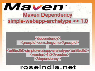 Maven dependency of simple-webapp-archetype version 1.0