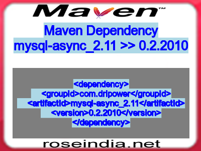 Maven dependency of mysql-async_2.11 version 0.2.2010