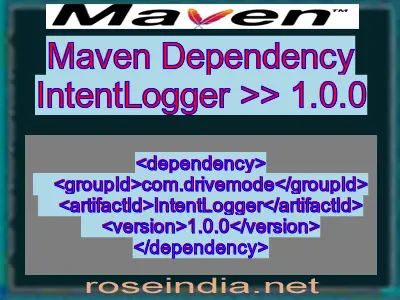 Maven dependency of IntentLogger version 1.0.0