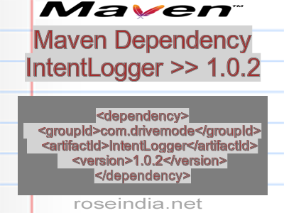 Maven dependency of IntentLogger version 1.0.2