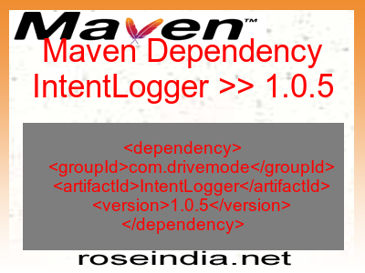 Maven dependency of IntentLogger version 1.0.5