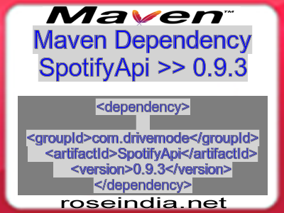 Maven dependency of SpotifyApi version 0.9.3