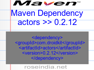 Maven dependency of actors version 0.2.12