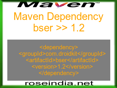 Maven dependency of bser version 1.2